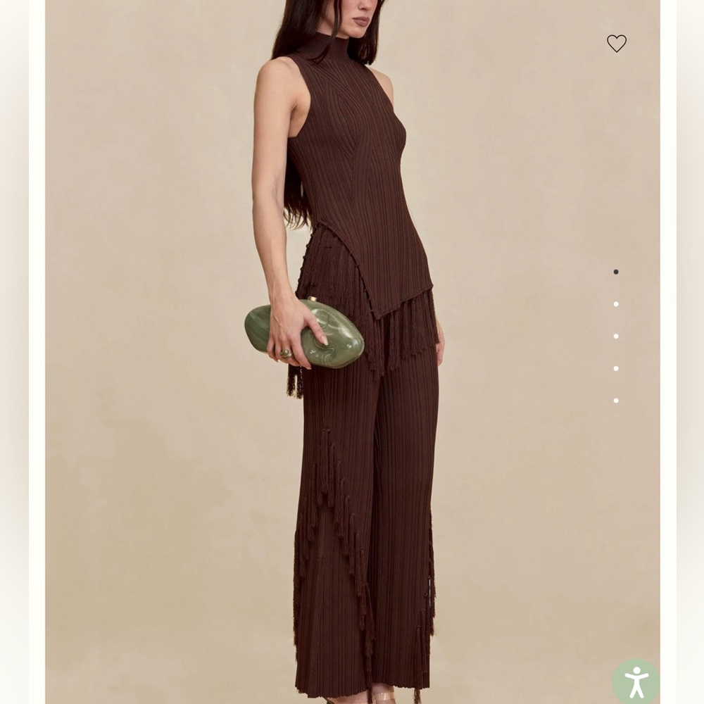 Cult Gaia brown fringe set